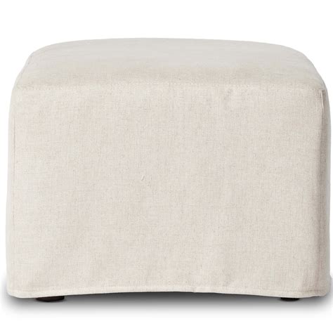 Maddox Slipcover Ottoman Evere Oatmeal High Fashion Home