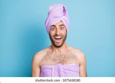 Portrait Attractive Cheerful Nude Guy Wearing Stock Photo