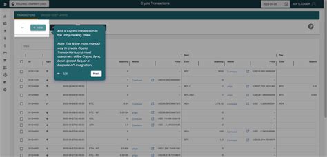 Transactions With Digital Assets SoftLedger Accounting Software API