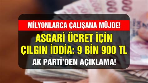 Ocak ayı asgari ücret için ilk rakamlar Ak Parti den geldi 2023 te