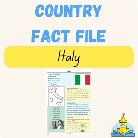 Mash 5th 6th Class Country Fact File Italy