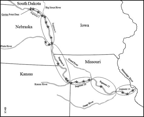 -Map of the lower Missouri River from Gavins Point Dam at Yankton ...