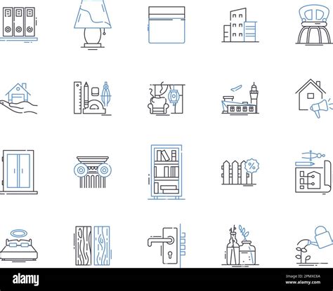 Furniture And Interior Outline Icons Collection Furniture Interior