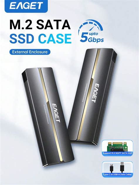 EAGET Caja externa para unidad de estado sólido SSD M 2 adaptador de