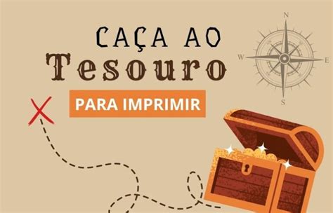 Caça ao tesouro pronto para imprimir em PDF enigmas