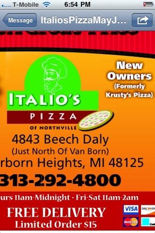 ITALIOS PIZZA 4843BEECH Daly Rd Dearborn Heights Michigan Pizza