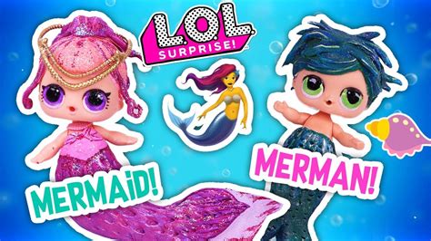 Glitter 🧜‍♀️ Mermaid And Merman 🐚customized Lol Surprise Dolls 🌊 Toy