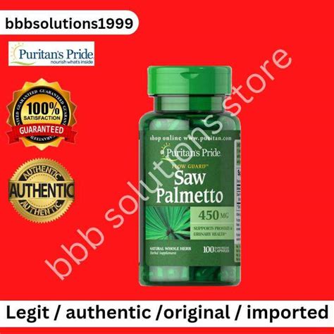 PURITAN S PRIDE SAW PALMETTO 450 Mg 100 CAPSULES SUPPORT URINARY AND