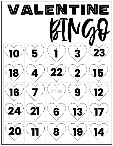 Free Printable Valentine Bingo Cards PRINTABLE TEMPLATES