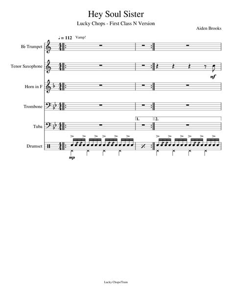 Hey Soul Sister Sheet Music For Trombone Tuba Saxophone Tenor