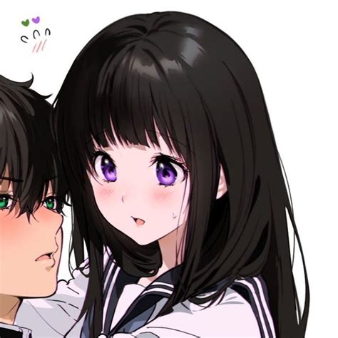 Matching Icons Hyouka Cute Anime Couples Cartoon Girl Drawing Emo