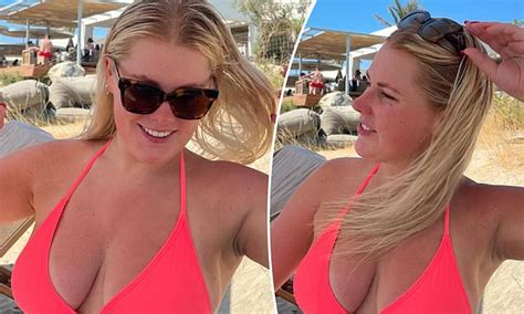 Brooke Warne Sends Pulses Racing In A Busty Bright Pink Bikini While Continuing Her European
