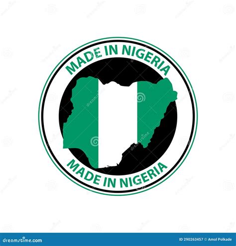 Made In Nigeria Vector Icon With Nigeria Map Stock Illustration