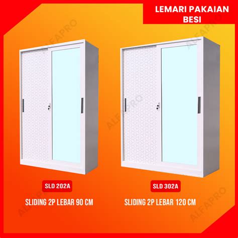 Jual Promo Idul Fitri Lemari Pakaian Full Besi SLIDING Jumbo Anti Rayap