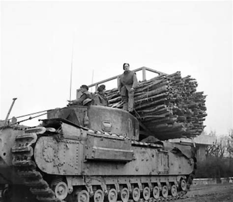 Photo Churchill Avre Vehicle With Fascine Of Uk 79th Experimental