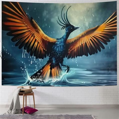 Fenyluxe Fantasy Phoenix Tapestry Water Ice And Fire Rising Phoenix