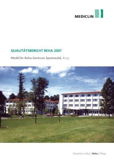 Qualitätsbericht 2007 MediClin Reha Zentrum Spreewald