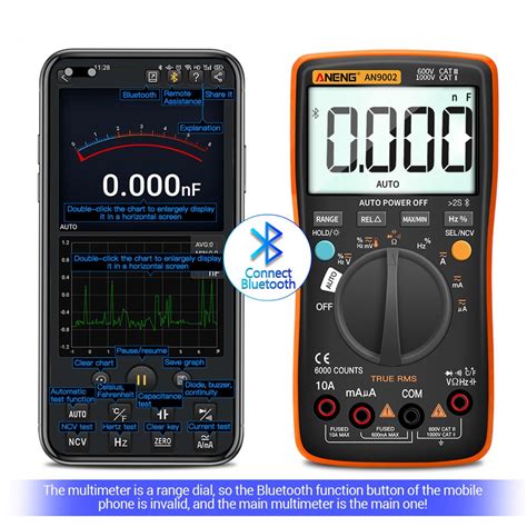 ANENG AN9002 Digital Bluetooth True RMS Multimeter 6000 Counts