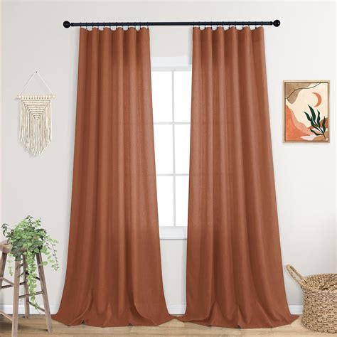 Amazon KOUFALL Terracotta Curtains For Living Room Semi Sheer