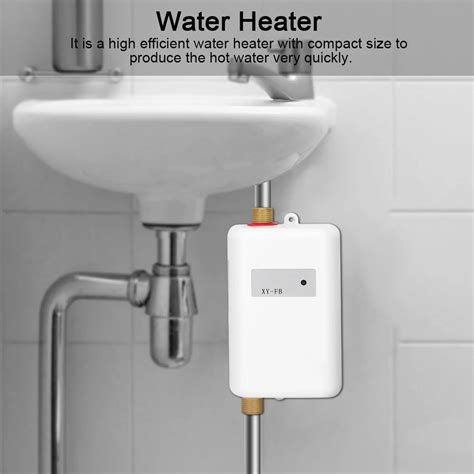 White Mini Tankless Hot Water Heater Bathroom Kitchen Washing Hot And