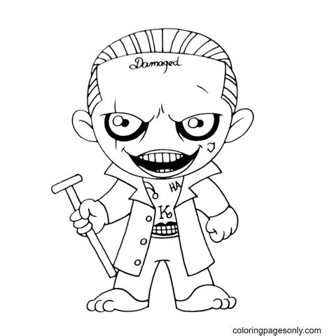 Joker From Suicide Squad Coloring Page Free Printable Coloring Pages