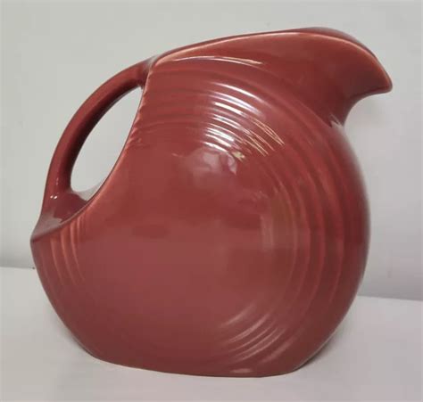 Vintage Fiestaware Rose Large Disc Pitcher Fiesta S Pink Water