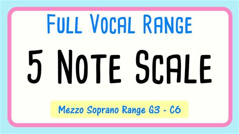 Vocal Warm Up 5 Note Scale Up And Down Mezzo Soprano Youtube