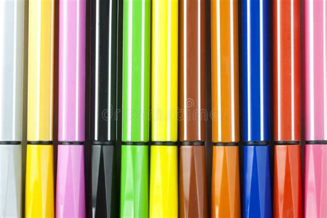 Colored Marker Pens Stock Photo Image Of Closeup Lined 43546734