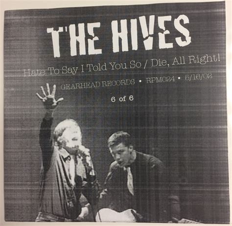 The Hives Hate To Say I Told You So 2002 Vinyl Discogs