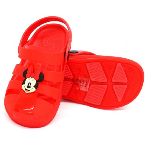 DISNEY MINNIE CIABATTE SABOT CLOGS BAMBINA MOD D3010154S ROSSO