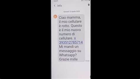 Mamma questo è il mio nuovo numero mi mandi WhatsApp La nuova