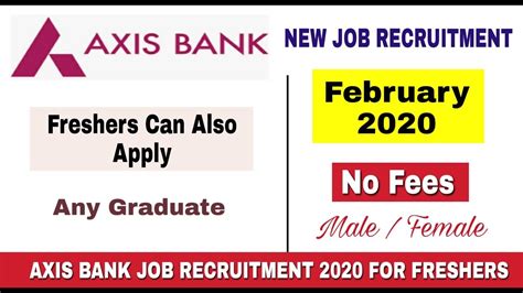 Axis Bank Recruitment I Freshers Any Graduate I Apply Online