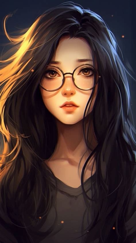 A Girl With Glasses And Long Hair