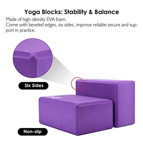 Reehut Yoga Block 2 Pack And Metal D Ring Yoga Strap 1 Pack Combo Set