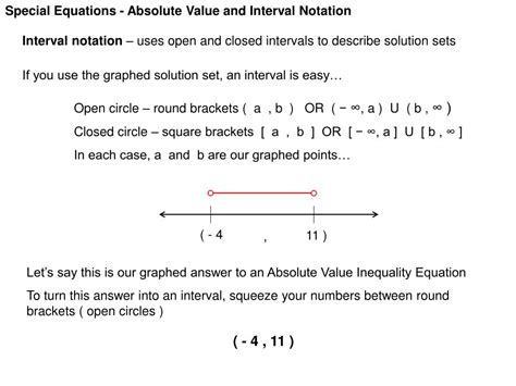 PPT - Special Equations - Absolute Value and Interval Notation ...