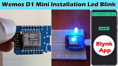 Wemos D1 Mini Installation Led Blink With Blynk App Youtube