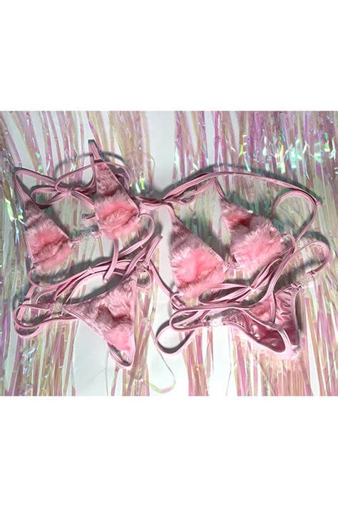 Siren Doll Customise Bikini Bottom Faux Fur Baby Pink