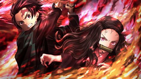 4K Free download | Demon Slayer Nezuko Kamado Tanjirou Kamado On Fire Anime, nezuko demon form ...