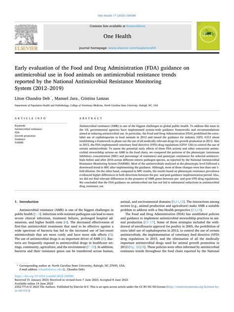 Pdf Early Evaluation Of The Food And Drug Administration Fda