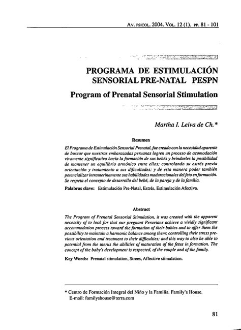 PDF Programa de estimulación sensorial pre natal