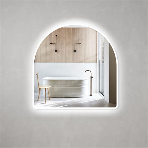 Arco Arch 1000mm X 1000mm Led Mirror With Frosted Glass Border And Dem Enflair