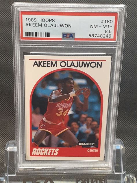 1989 Hoops 180 AKEEM OLAJUWON Rockets PSA 8 5 NM MT 58748249