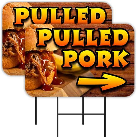 Pulled Pork 2 Pack Yard Signs 16 X 24 Double Sided