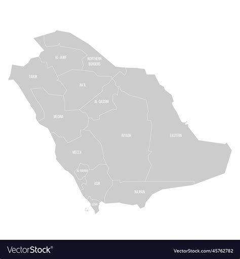 Saudi Arabia Political Map Of Administrative Vector Image