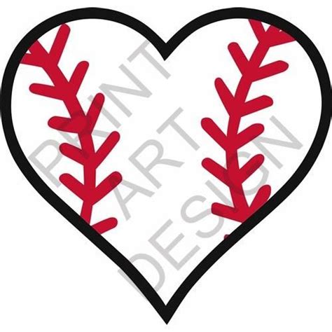 Baseball Heart Vector at GetDrawings | Free download