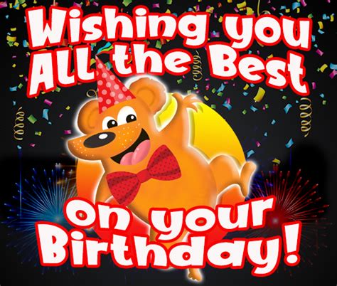 Happy Birthday Bear Free Funny Birthday Wishes ECards Greeting Cards