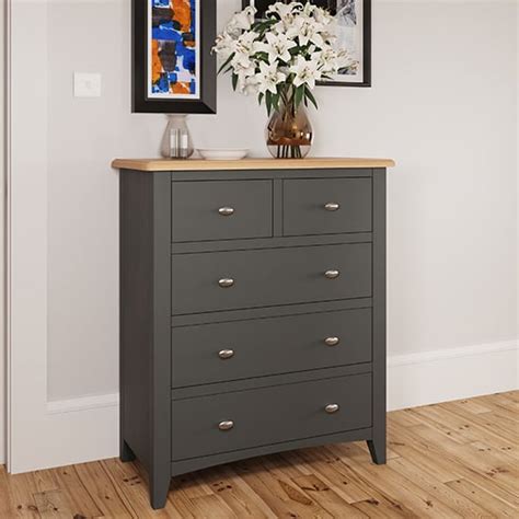 Gilford Wooden Chest Of 5 Drawers In White Furniture In Fashion