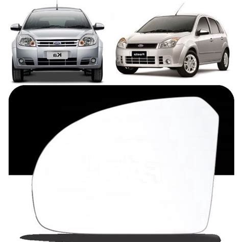 Lente Retrovisor Fiesta 03 11 Ford Ka 2008 12 Esquerda Plana No Shoptime