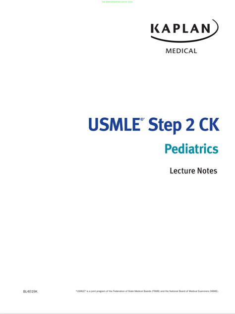 Usmle Step 2 Ck Lecture Notes Pediatrics Atf Pdf United States