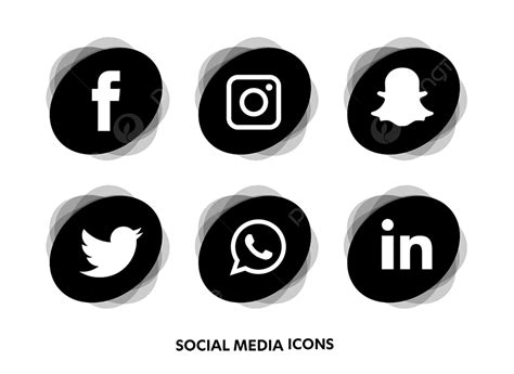 Social Media Silhouette Transparent Background Social Media Icons Set